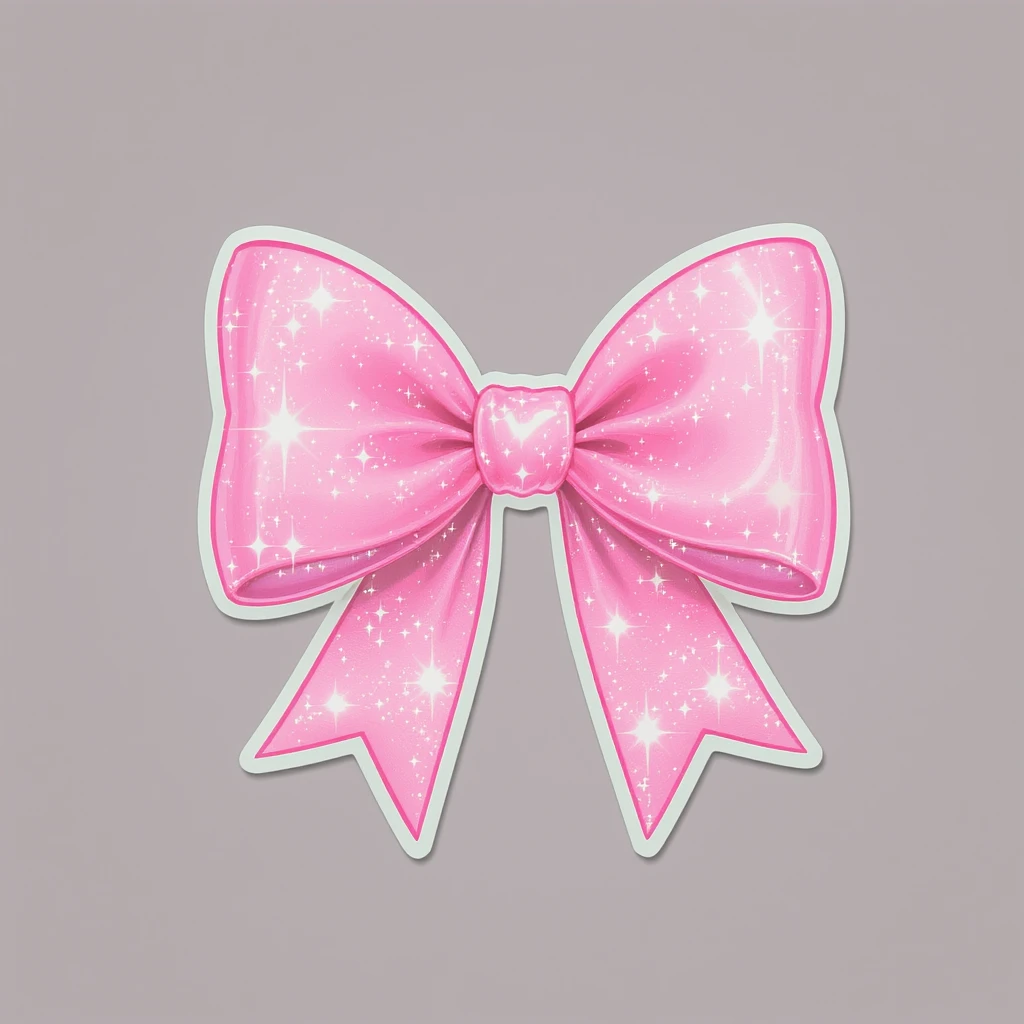 sakura bow, cute and shiny, no background emoji