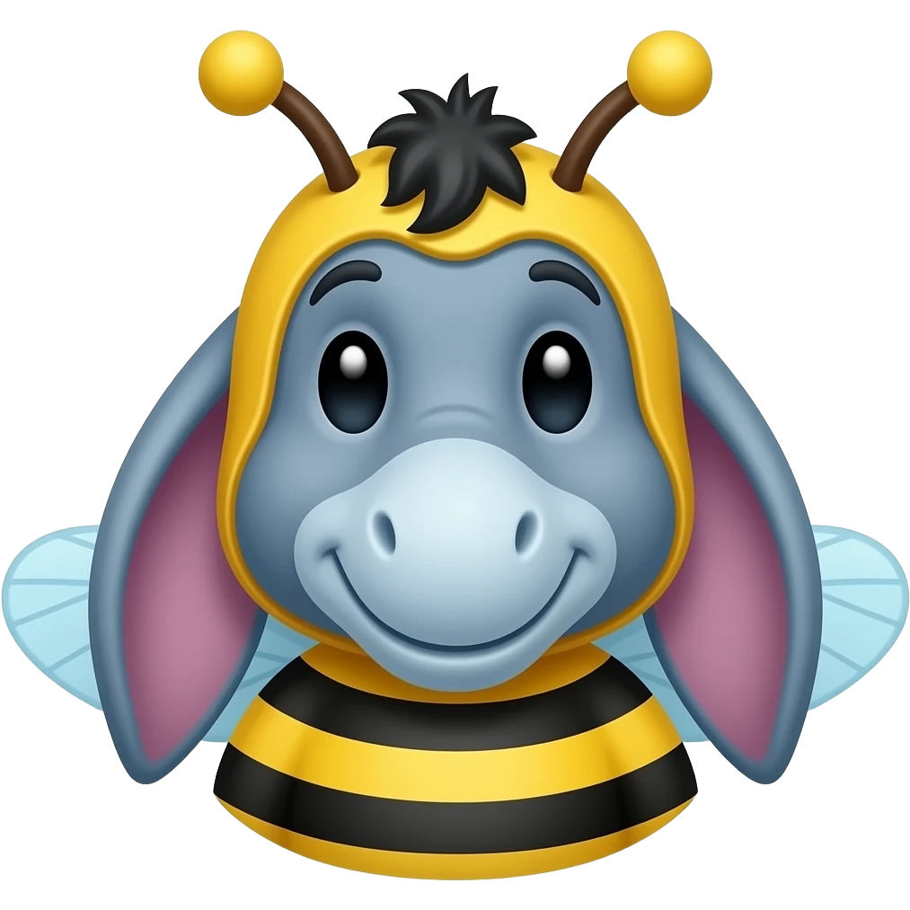 eyeore dressed as a bee emoji
