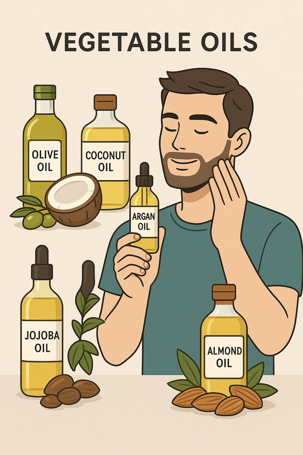 oli vegetali in uso da un uomo emoji