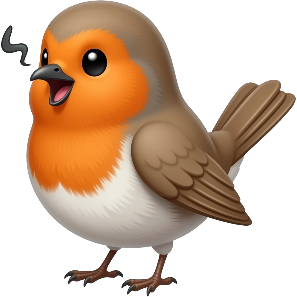Rouge-gorge mignon chantant emoji