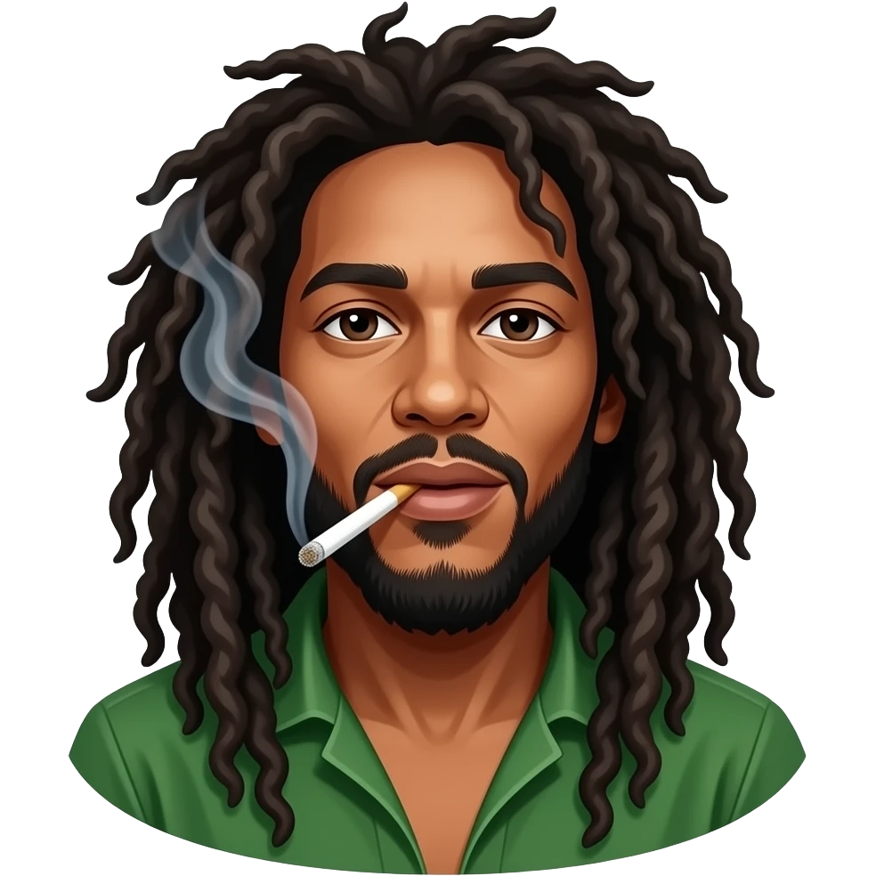 Bob Marley fumme de canabis emoji