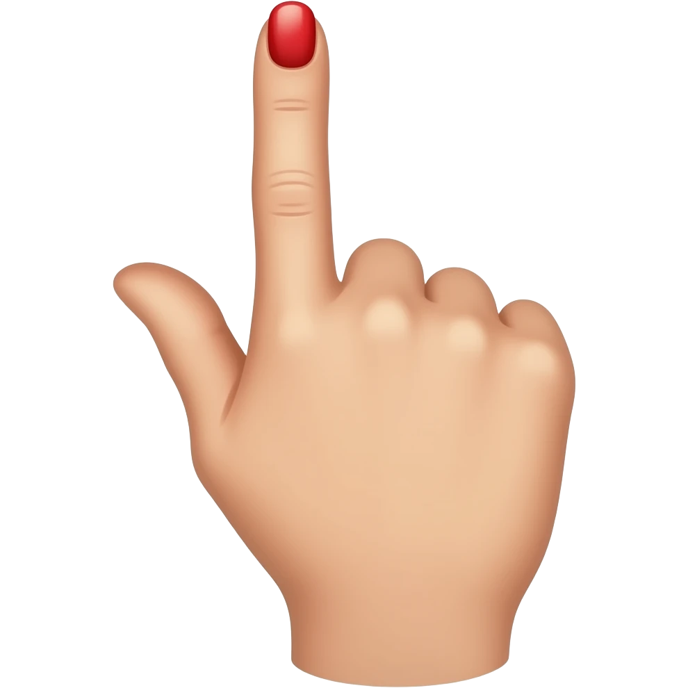 Hand back shape and middle finger with red nails emoji