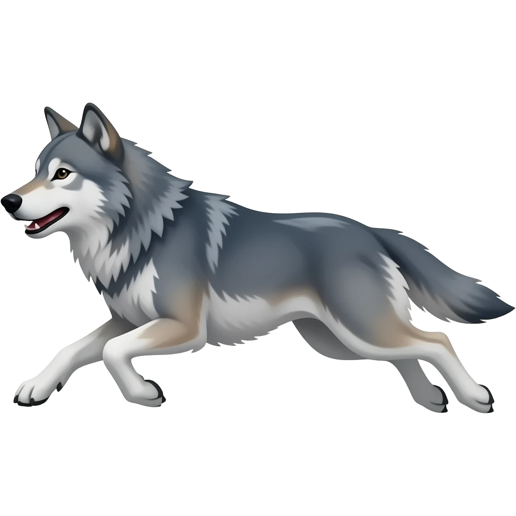 wolf running emoji