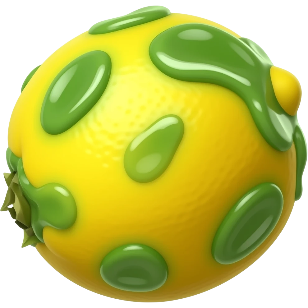 moldy rotten lemon. molds should be green and cartoonish. no face emoji