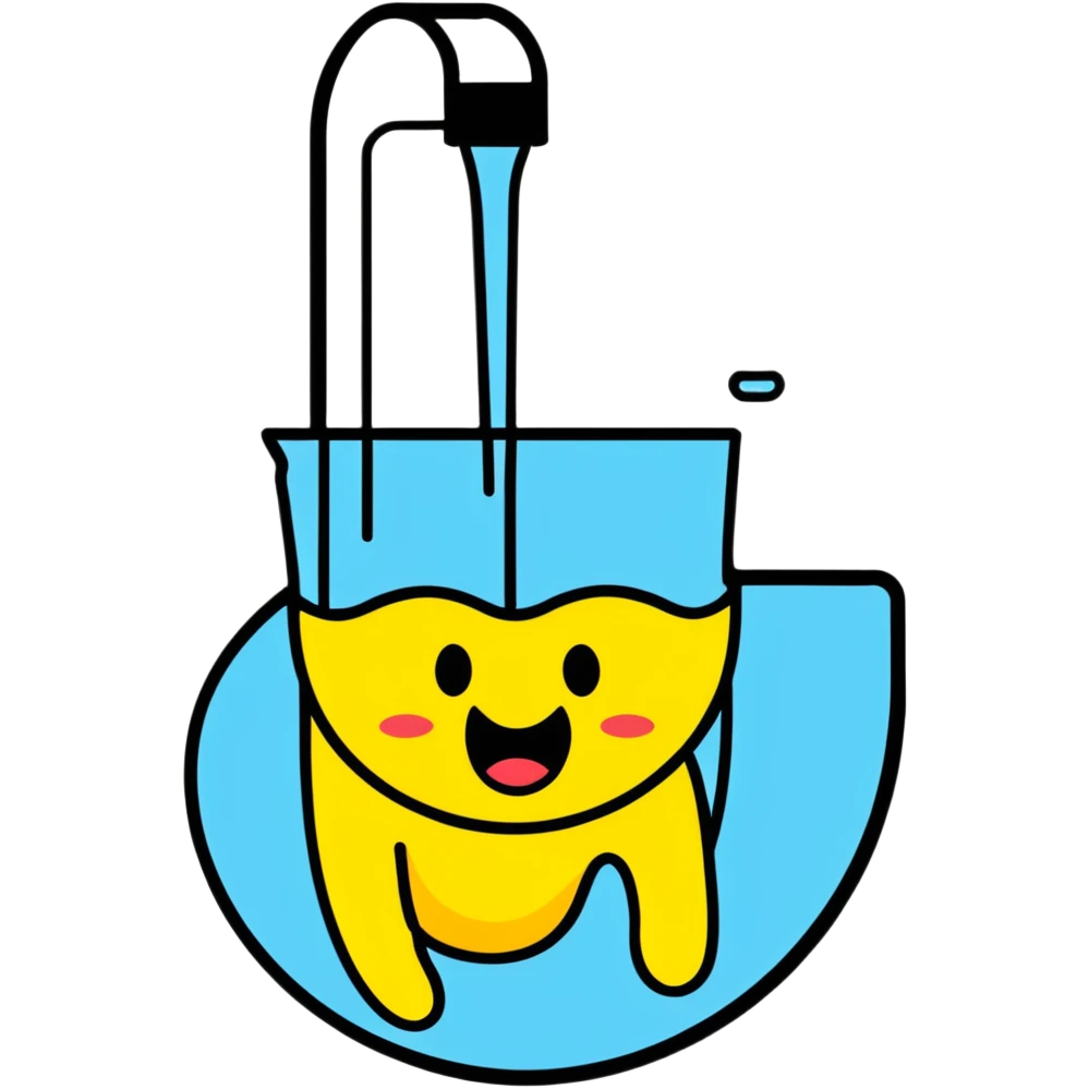 panicked smiley face with water being poured down its throat emoji