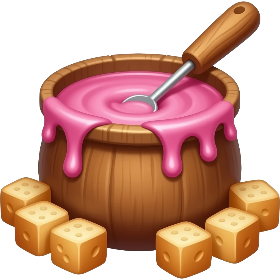 Pink cheese Fondue emoji