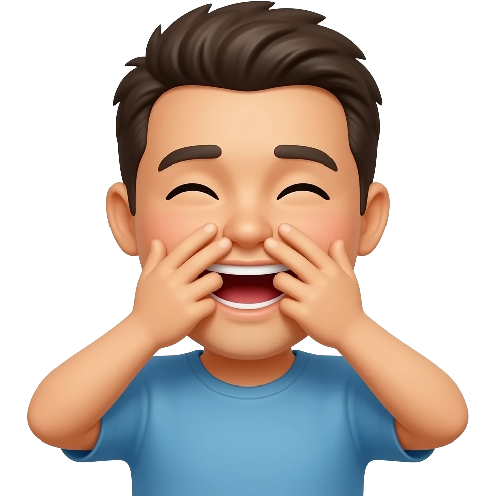 Emoji jaune bassique qui se retient de rire emoji