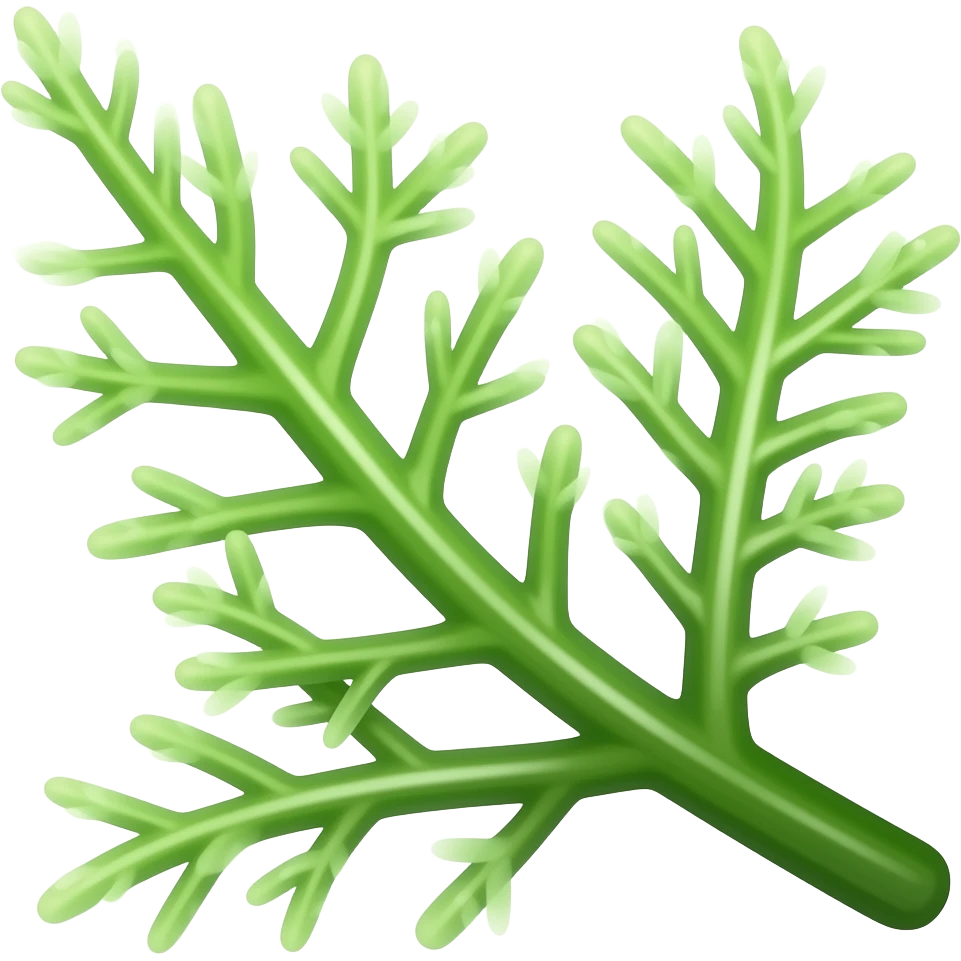 crea un emoji de un alga delgada, solo una, deja solo la alga del centro, las demas quitalas emoji