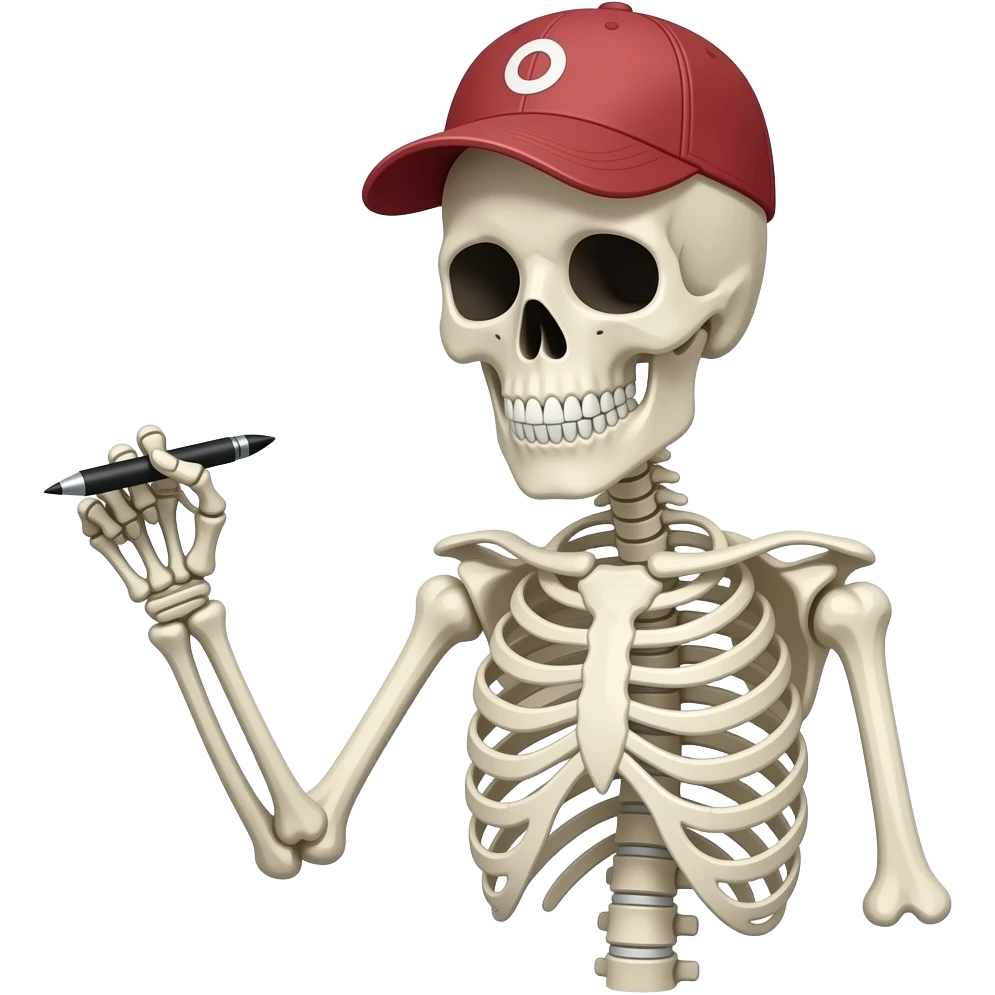 Skeleton cap write YAKSH emoji