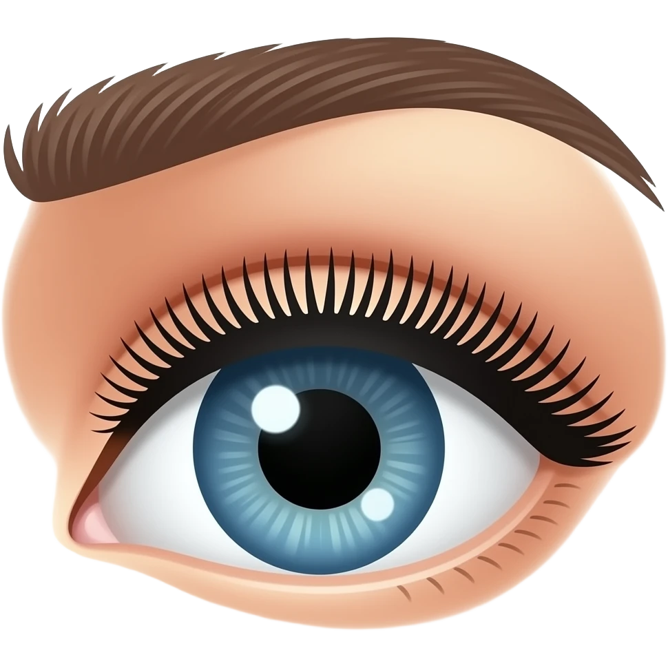 eyelash strip above an open eye emoji