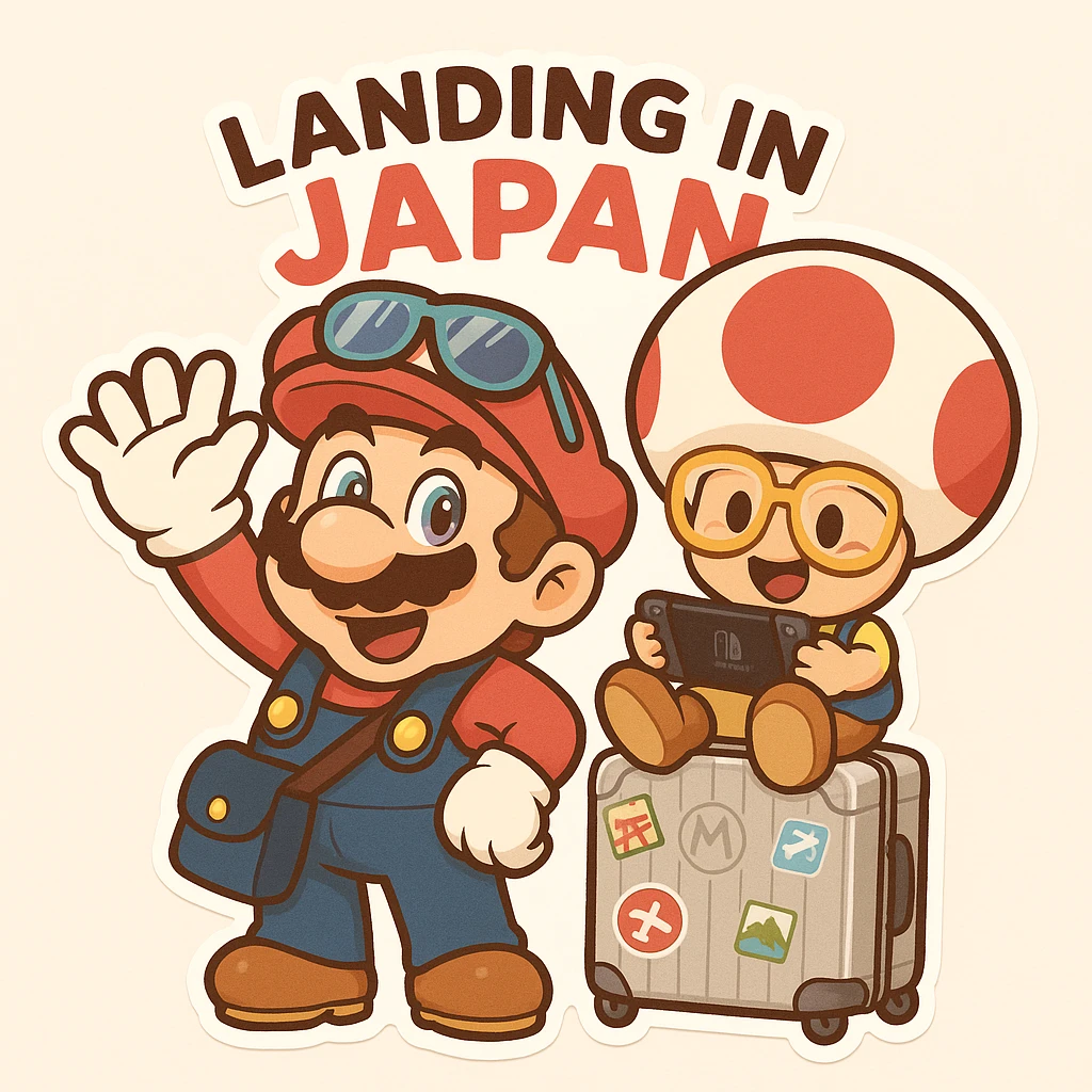 sticker conmemorating landing in japan emoji