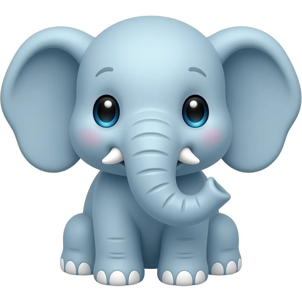 Cute big eyed elephant doll emoji emoji