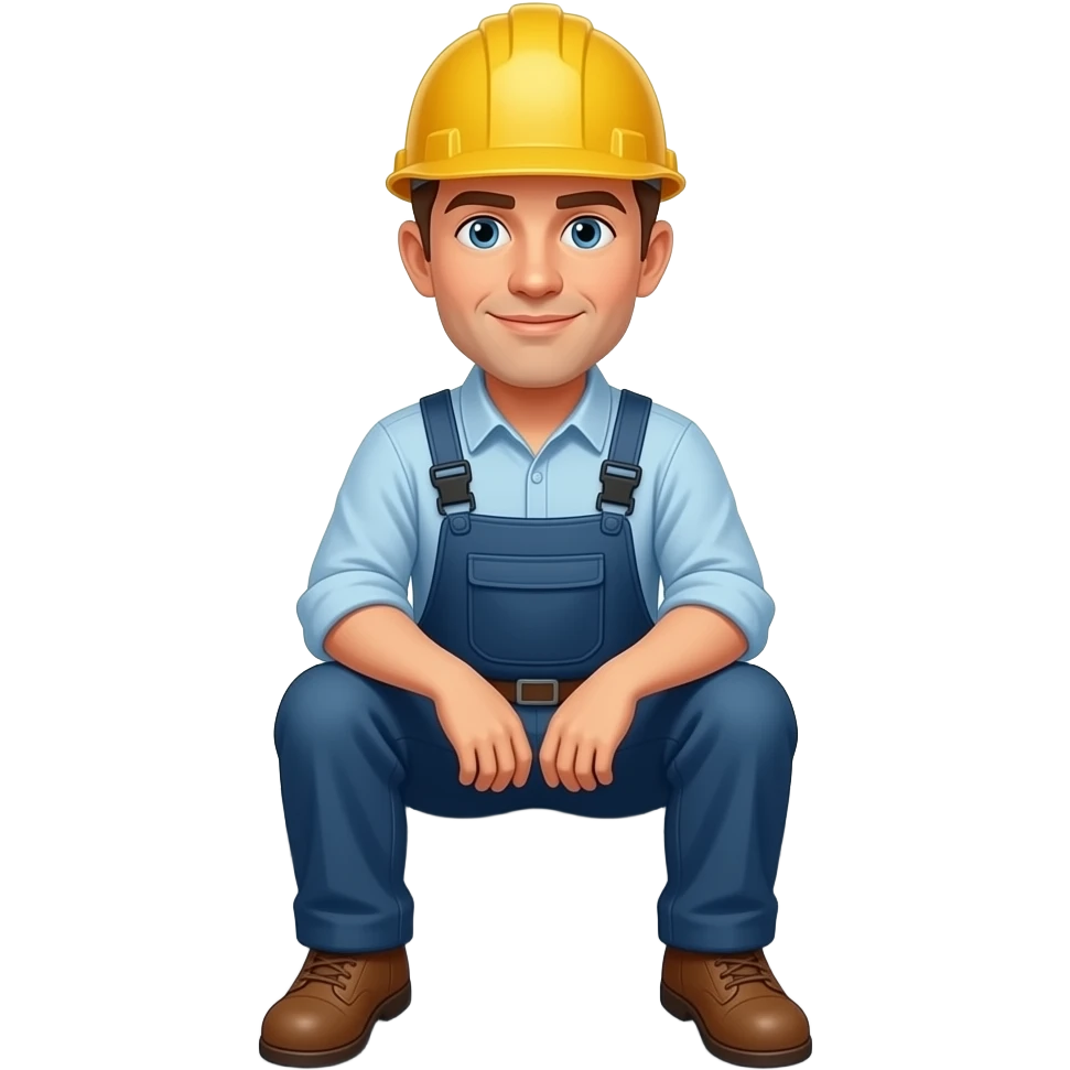 men in hard hat sitting on metal roof emoji