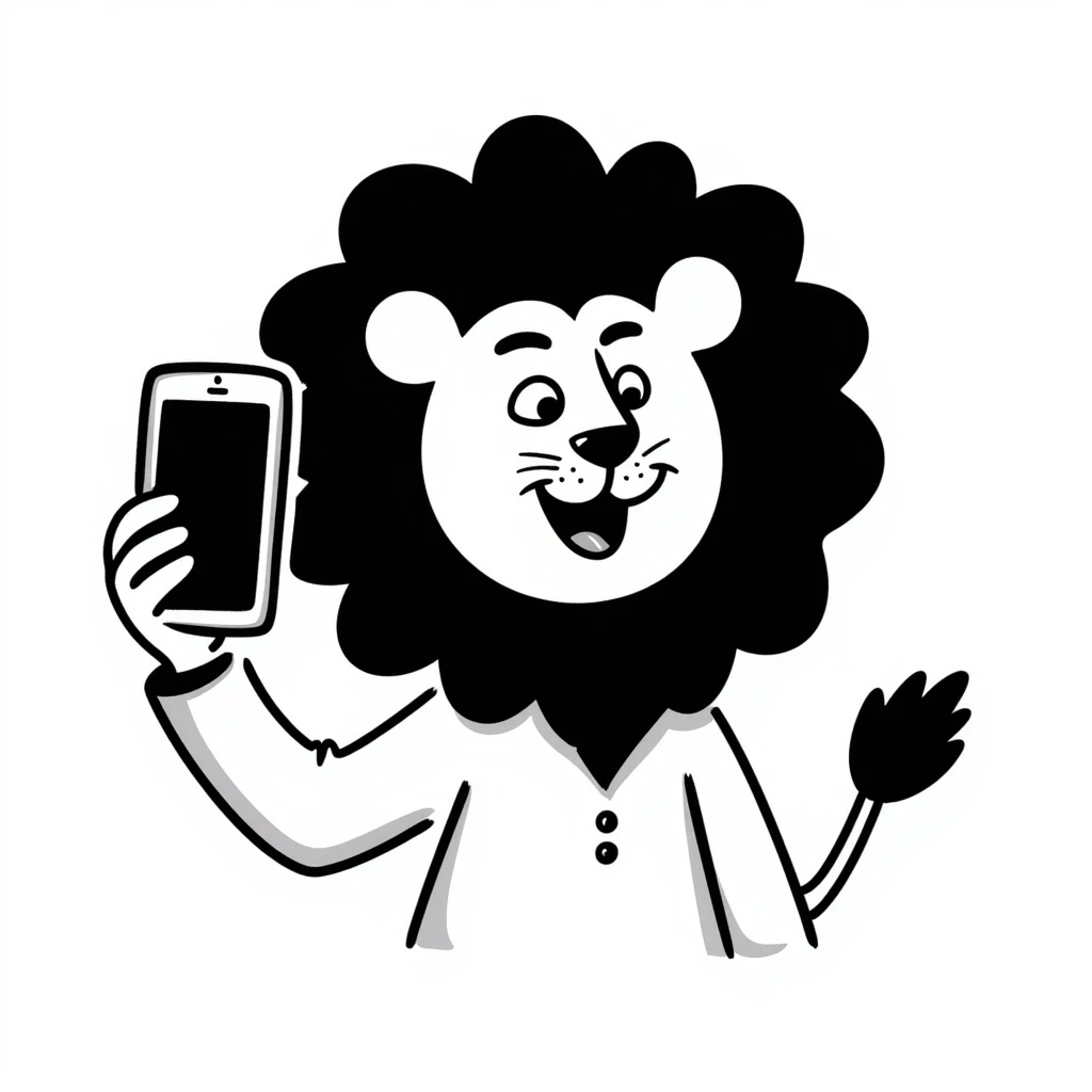 Selfie lion emoji