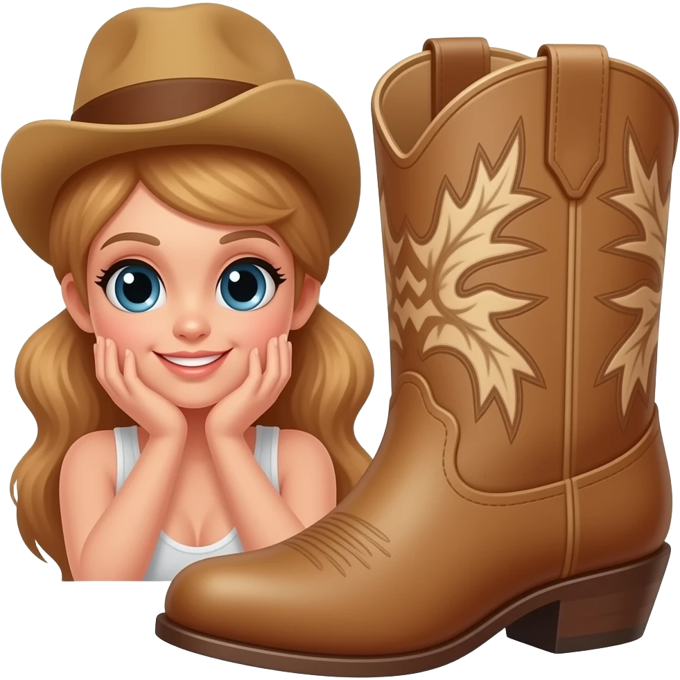 girly cowboy boots emoji