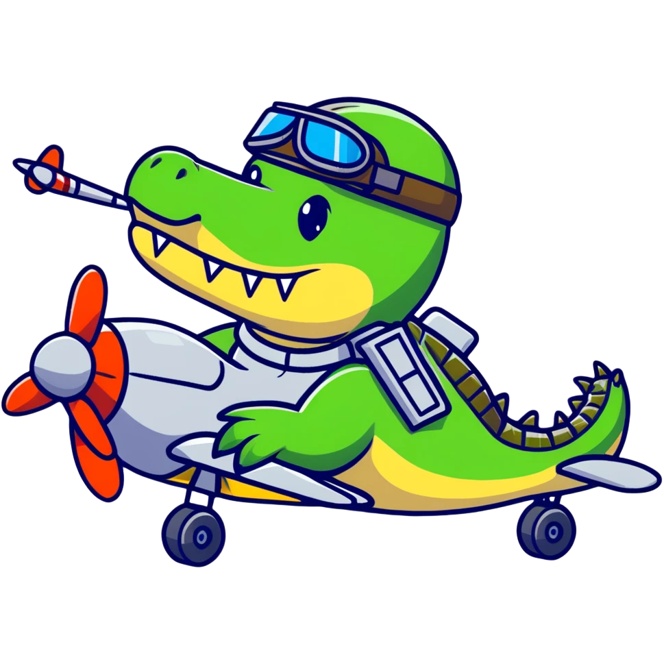 a crocodile that is a warplane   emoji