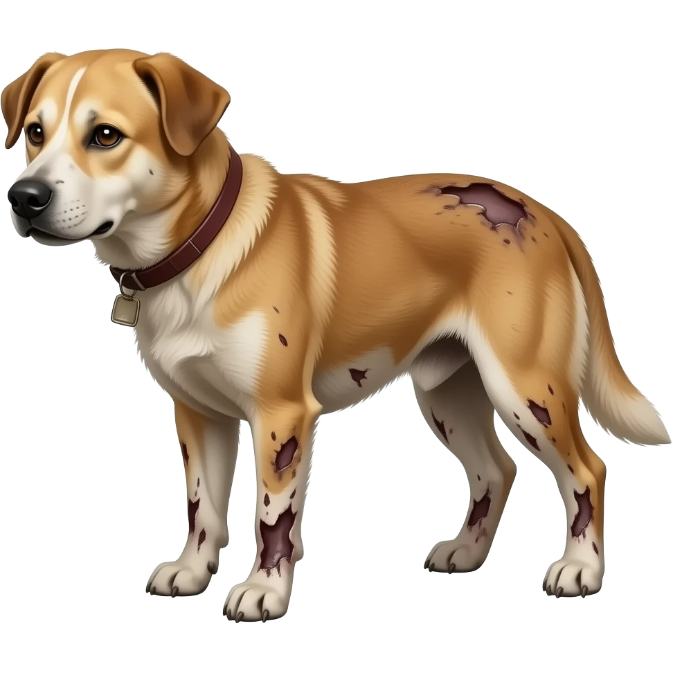 Cachorro de rua mendigo sujo moribundo emoji