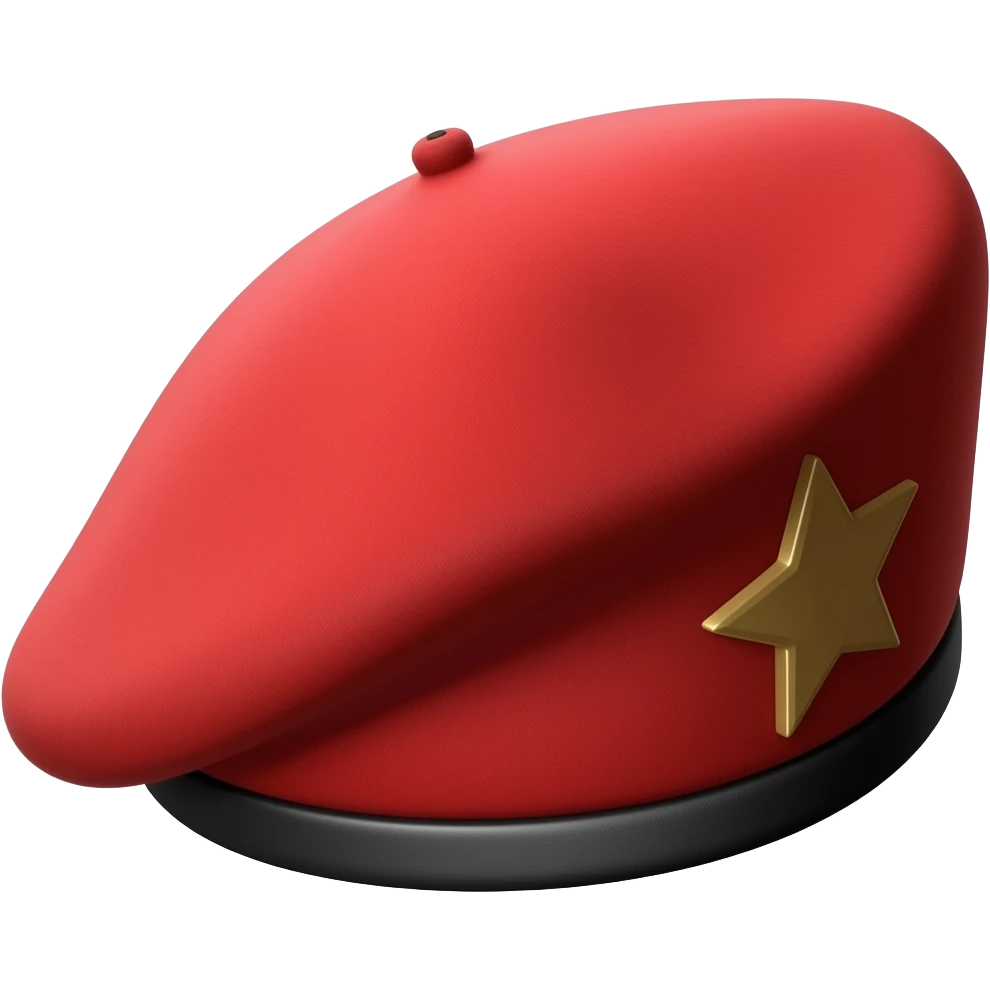 Stand alone US military style Red beret emoji without the point on top emoji