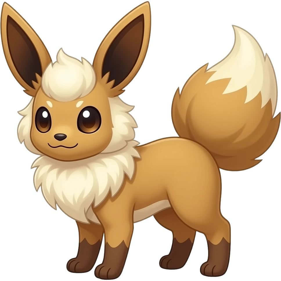 Trico-Silvally-Buneary-Mudsdale-Jackalope-Eevee-fusion-hybrid-animal-creature with long ears emoji