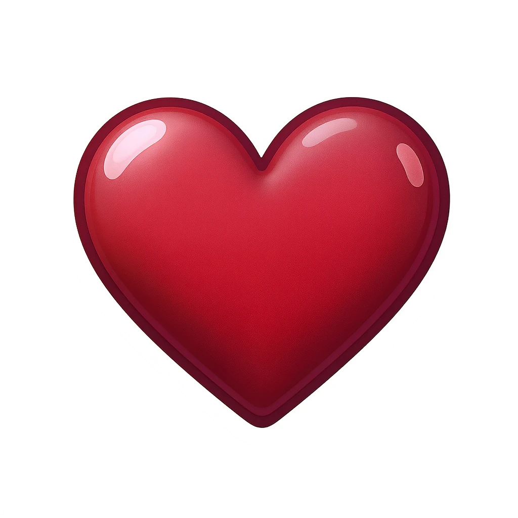 goth heart emoji, cute and shiny, with a gradient effect, no background emoji