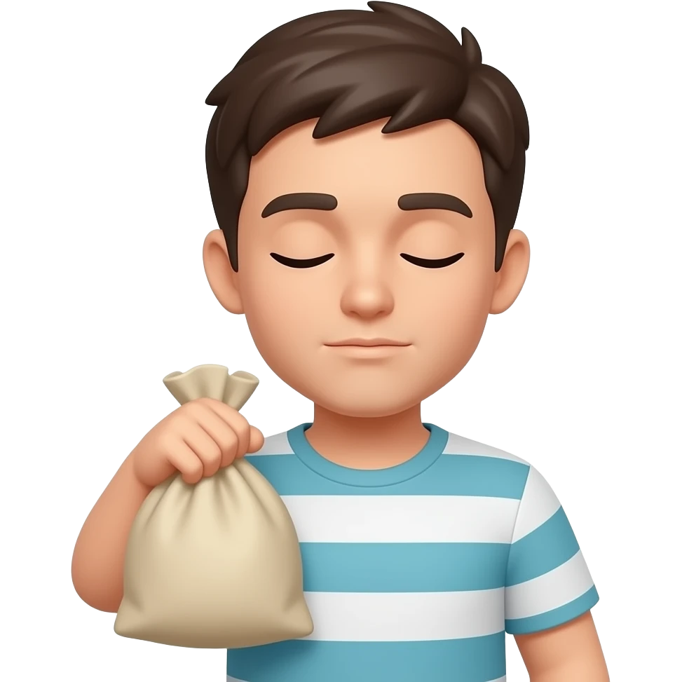 가방매고 졸린 이모지 만들어줘 emoji