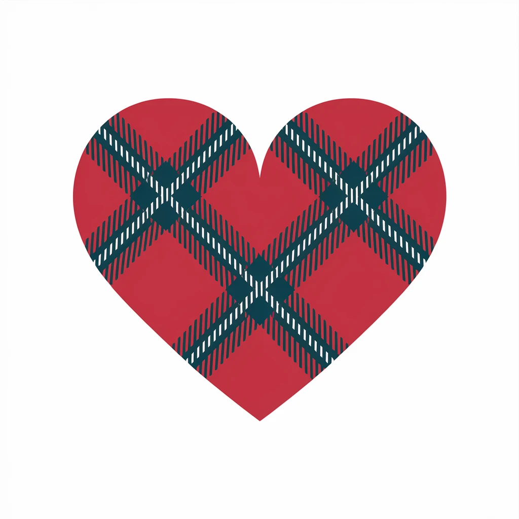 heart with a tartan pattern emoji