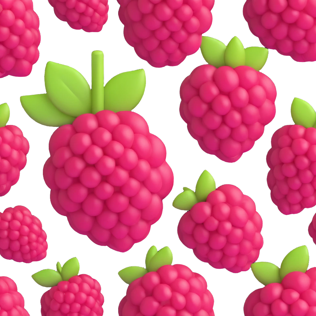 3D emoji style, raspberry, three-dimensional and lively, no expression emoji