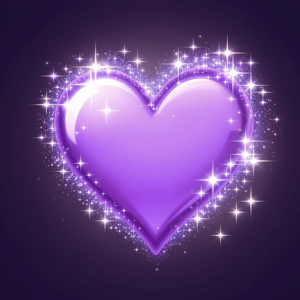 purple heart emoji with sparkles emoji