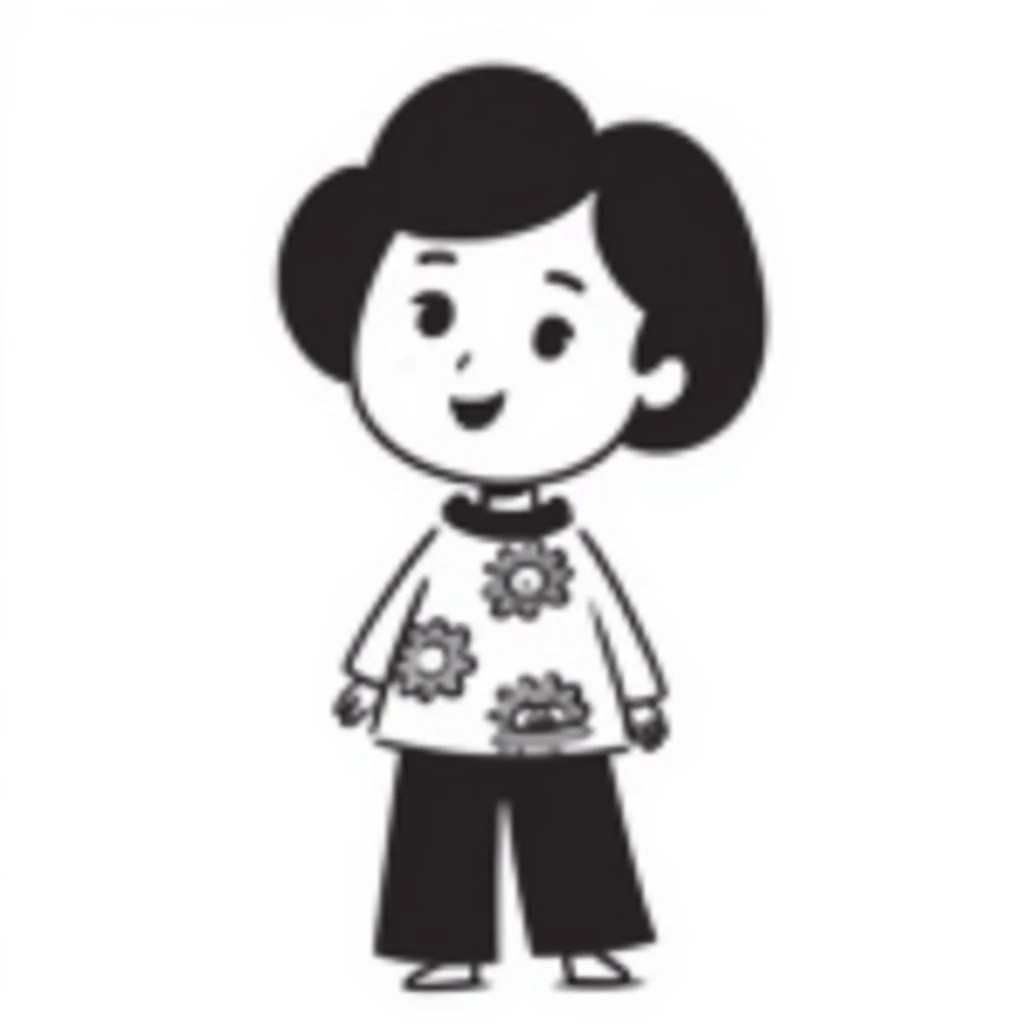Cartoonish girl smiling with short hair emoji
