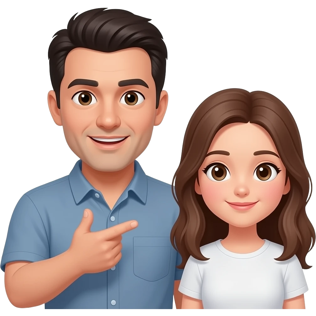 hombre adulto morocho ojos oscuros tes morena dialognado con mujer adolescente emoji