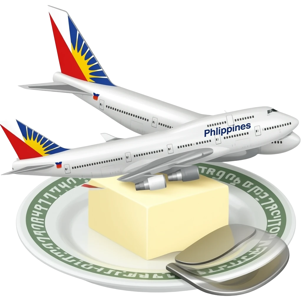boeing 747 philippine airline buttering. emoji