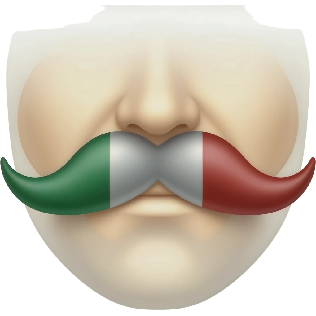 Italian Mustache clipping mask emoji