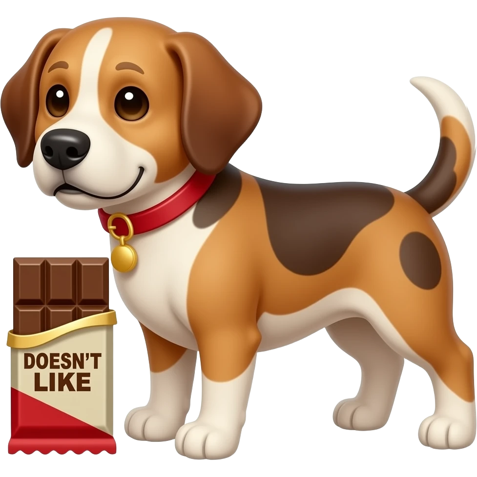 The Dog doesn't like chocolate bar emoji