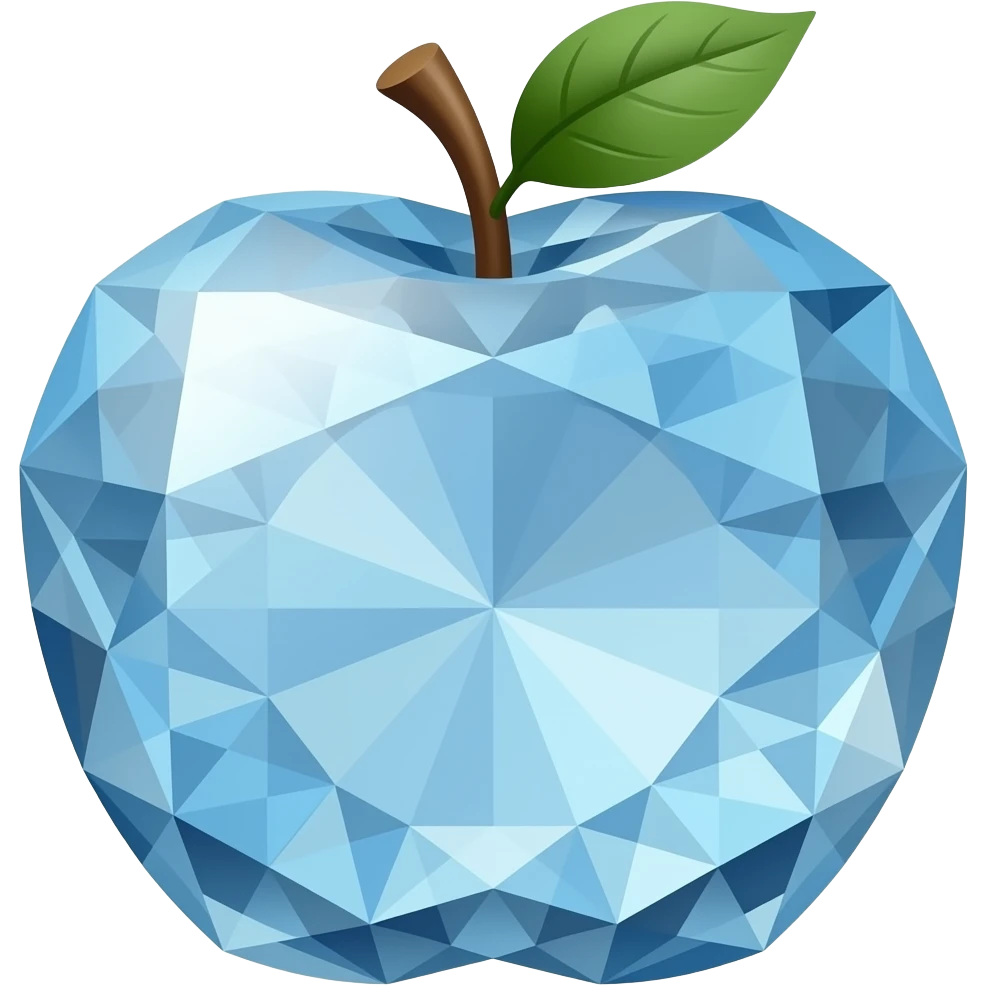 Apple-style emoji of a mineral/crystal. emoji