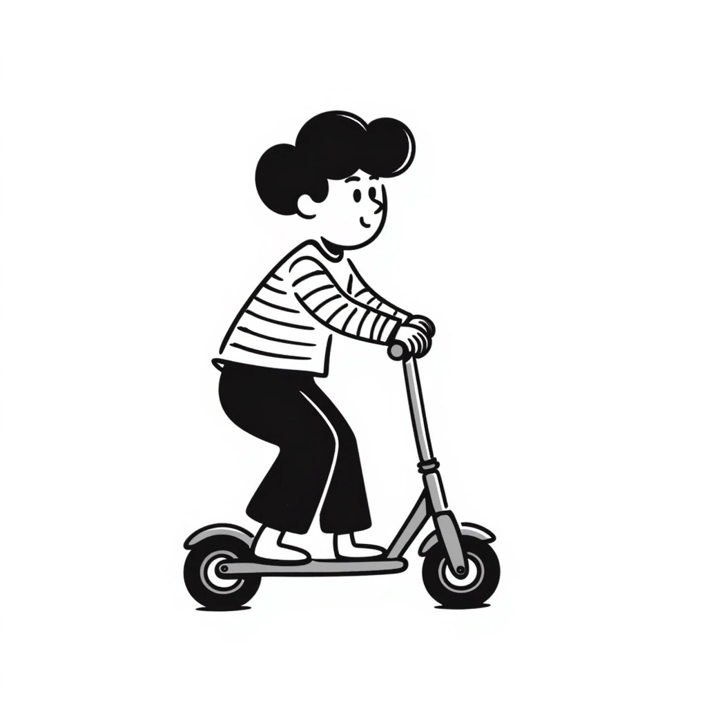 a boy riding a scooter emoji