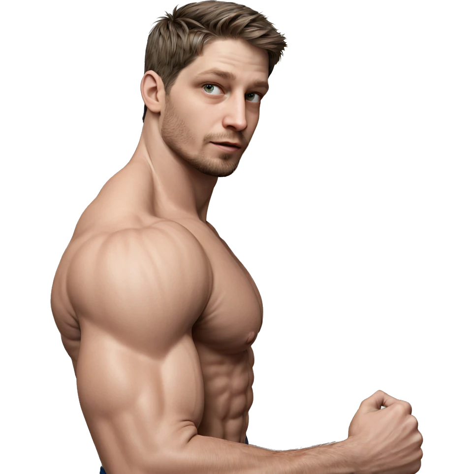 muscular male portrait profile view emoji