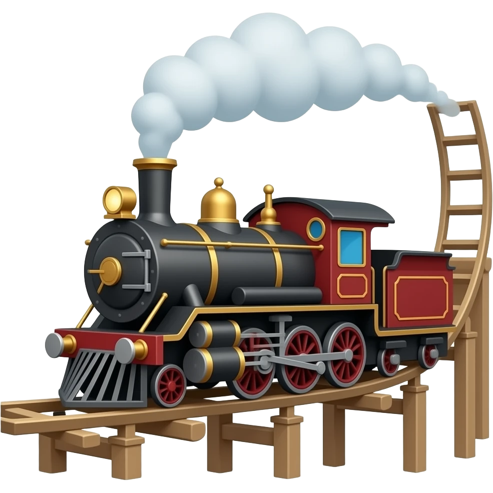 Roller coaster low poly steam train form emoji