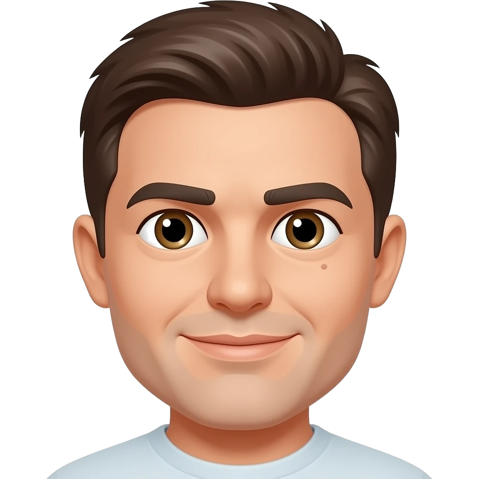 Raise the cheeks and put a small mole right side of mouth emoji