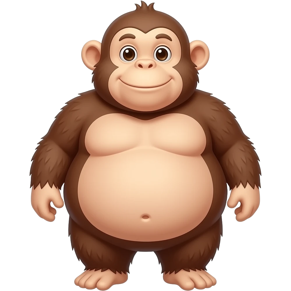 funny fat monkey emoji