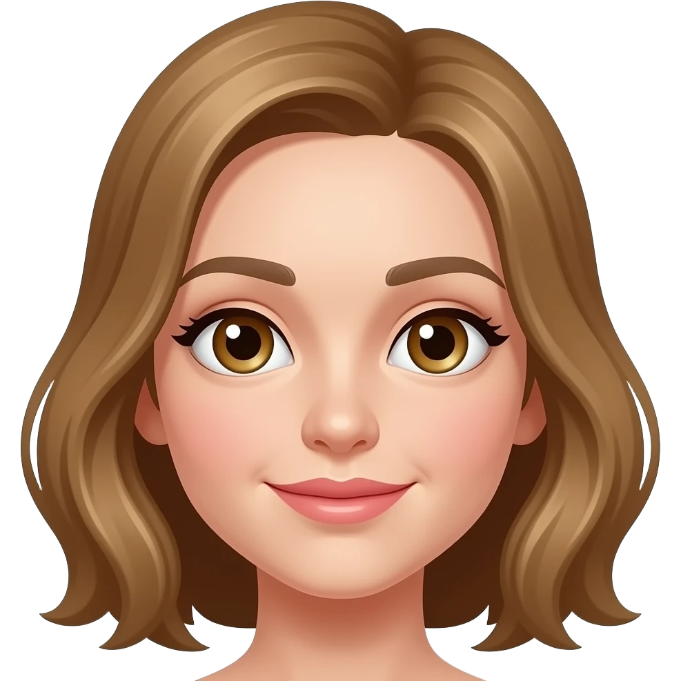 girls face just the eyes nose and mouth. no hair. no head emoji