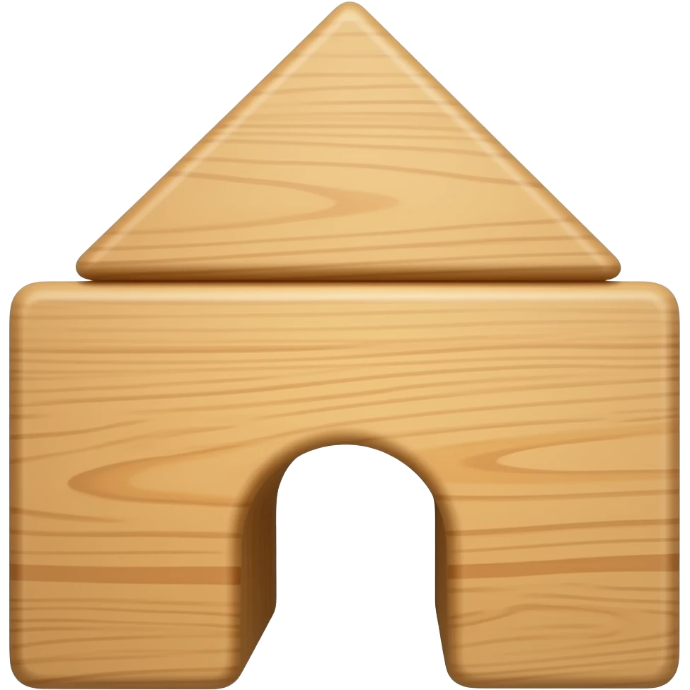 Wooden building block shapes emoji