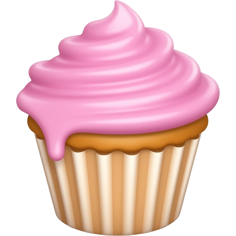 Cupcake with pink icing emoji