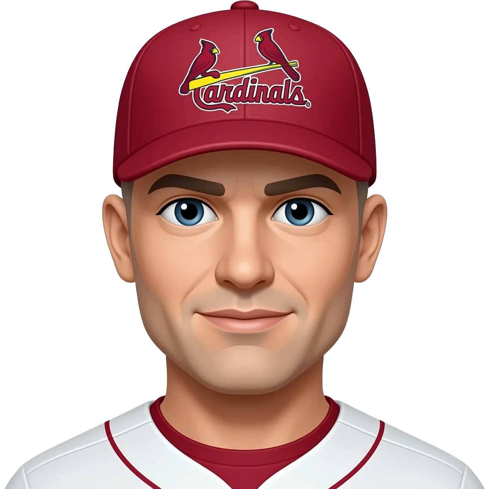 White a nd bald with St. Louis cardinal hat emoji