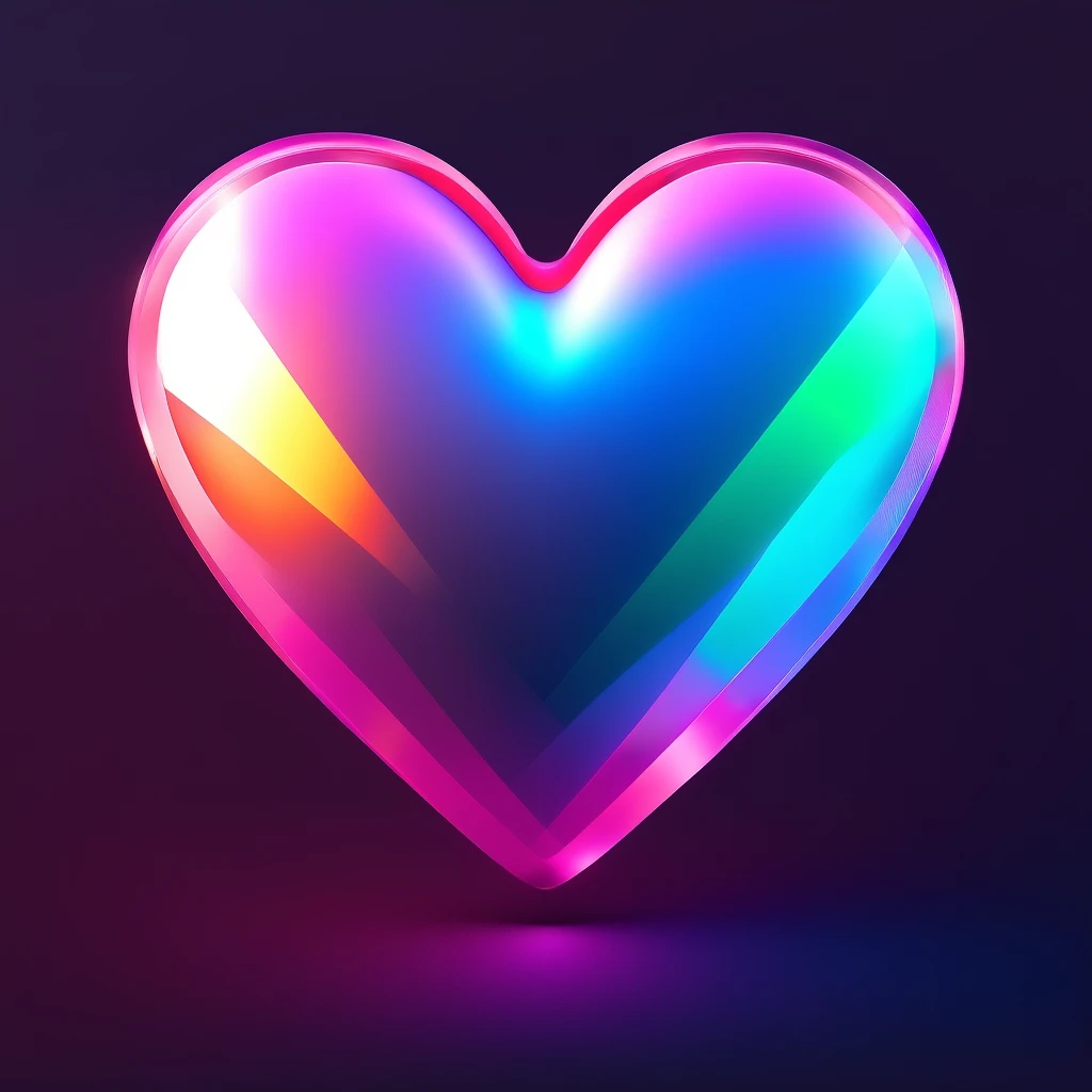 heart with a holographic effect emoji