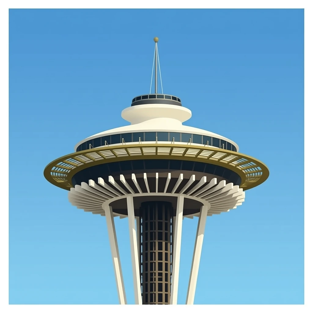 a closer view of Space Needle emoji