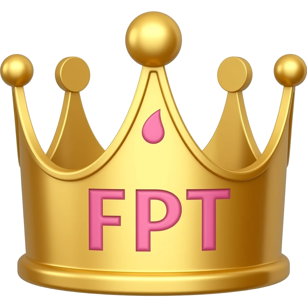 crown writen on it FPTin pink in pink and gold fancy theme emoji