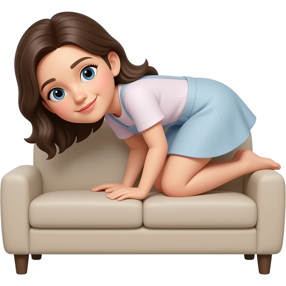 girl bent over end of sofa emoji