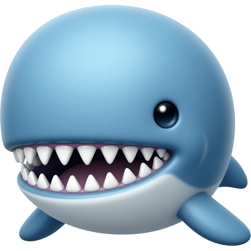 Make a bloop (a whale with a giant mouth and make it blue) and it have shark teeth emoji
