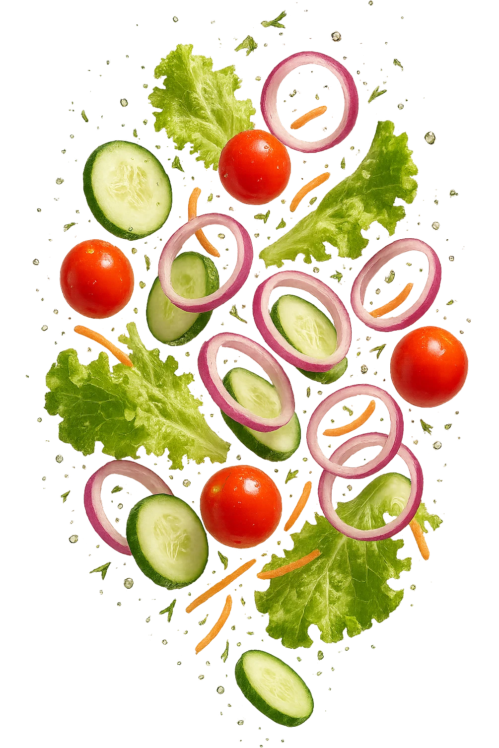 INSALATA CHE CADE DALL'ALTO, IPERREALISTICO 4K emoji