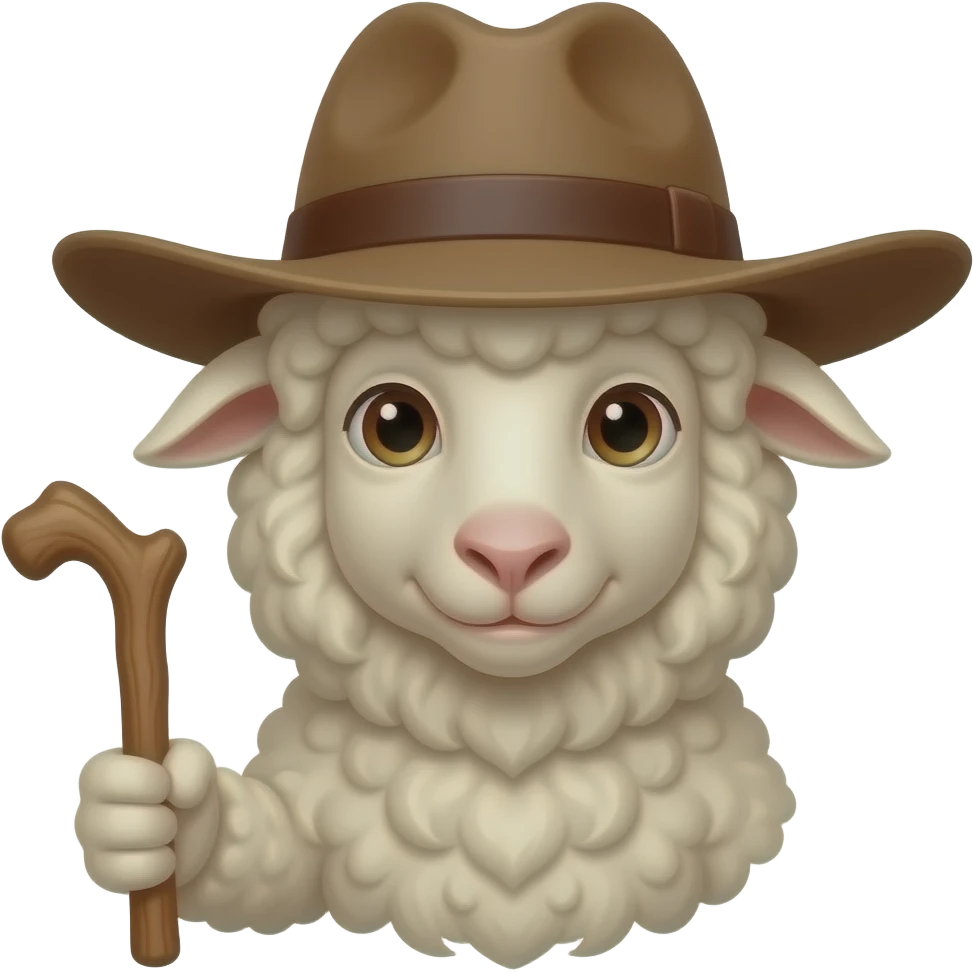Un berger landais avec un bâton et un grand chapeau emoji